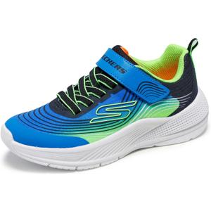Skechers boys Microspec Advance (13 Little Kid, Blue/Lime)