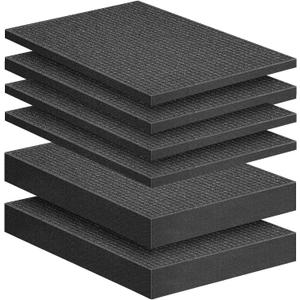 DECOHS 6 Pcs Pick Apart Foam Inserts- 2 Size Pick and Pluck Foam Sheets- Pluck Pre Cubed Foam Pads for Toolbox Game Box Cases Camera Storage Drawer