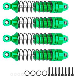 Aluminum Front & Rear Shocks Absorber Dampers Suspension Shocks #7660 7665 Compatible with Traxxas 1/18 LaTrax Teton Desert Prerunner RC Car (Green)