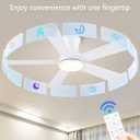 Modern Ceiling Fans with Lights - 42" Low Profile Ceiling Fan with Light and Remote, Flush Mount Reversible DC Motor, 6-Speed Quiet LED Dimmable for Bedroom, Indoor and Outdoor, Patios White