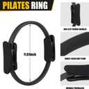 Silipull 18 Pcs Pilates Ring and Ball Set Pilates Equipment for Home Workout 11.8 Inch Magic Circle Rings with Padded Handles, Small Yoga Balls for Strength, Fitness, Toning and Flexibility, Black