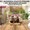 2 x Merry Christmas Picture Frame, Winter Holiday Decorations Holiday Gifts,Gingerbread Men Theme Photo Frame Signs, Wooden Tabletop Photo Frame With Stand, Christmas Frame Gifts for Family Friends-C06