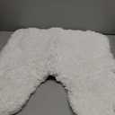 Disolla Toilet Mat 22x24 White - Non Slip Fluffy U-Shaped Contour Rug, Ultra-Soft Plush Toilet Floor Mat, Absorbent & Machine Washable