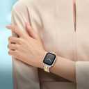 TOYOUTHS Beaded Bracelet Compatible with Apple Watch Bands 38/40/41/42/44/45/46/49mm Women, Dressy Fancy Stainless Steel Metal Elegant Jewelry Strap for iWatch Series 11 10 9 8 7 6 5 4 Ultra/SE 3 2 1 (Silver/Gold)