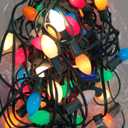 50FT C7 Christmas Lights Outdoor, Multicolor Vintage Christmas Lights String with 50+5 Ceramic Bulbs,Hanging Christmas Light Green Wire for Holiday Party Wedding Christmas Decorations