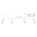 Plug in Track Lighting LED, Track Lighting Fixtures Ceiling, White 4-Light Kitchen Light Kit, Plug in Wall Light with 14.8ft Power Cord, Rotatable Ceiling Spotlight for Bedroom(GU10 Socket, NO Bulb)