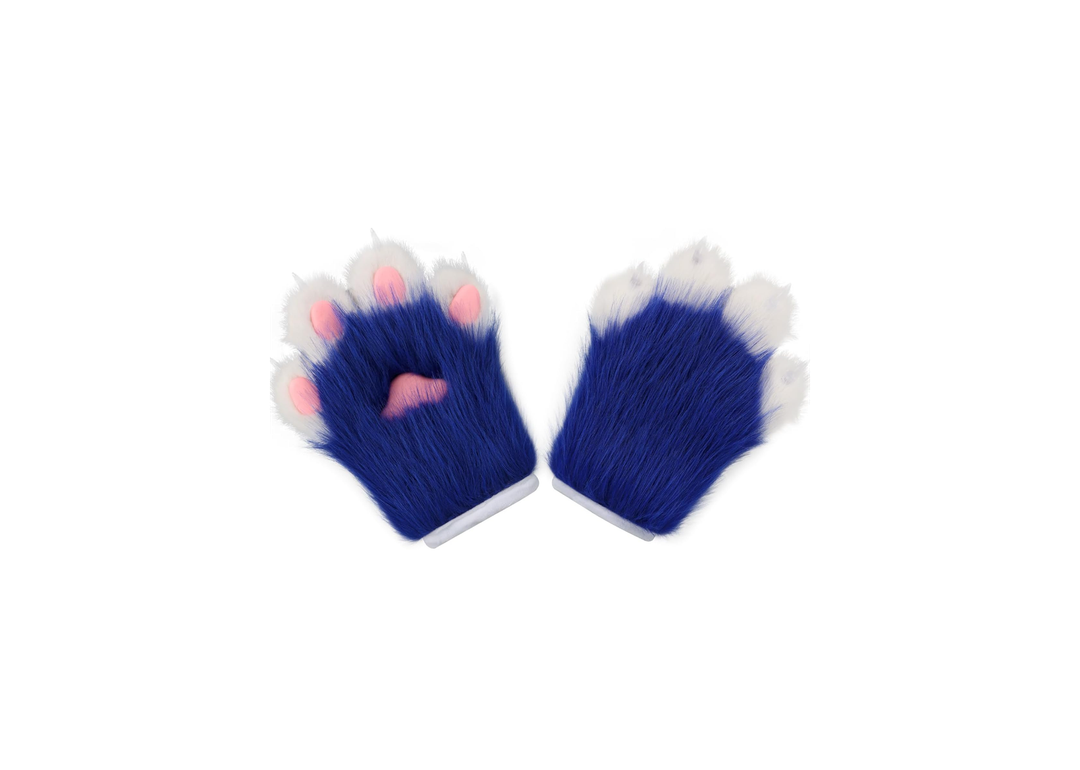 Faux Fur Plush Furry Cat Claw Gloves Fursuit Animal Fox Paws Mittens Halloween Cosplay Costume Accessories for Adult
