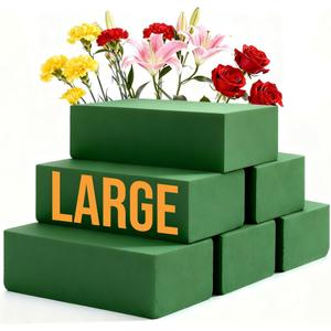 Pack of 12 Floral Foam Blocks, 8.9"x4.1"x2.7" Dry and Wet Flower Foam for Fresh and Artificial Flowers, Florist Styrofoam Flower Arrangements Supplies, Decorations for Wedding, Birthdays and Garden