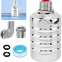 Float Valve, 304 Stainless Steel 1/2inch to 3/4inch Auto Fill Shut Off Water Float Valves Fully Automatic Water Level Control for Water Tank, Pool, Tower, Livestock Troughs