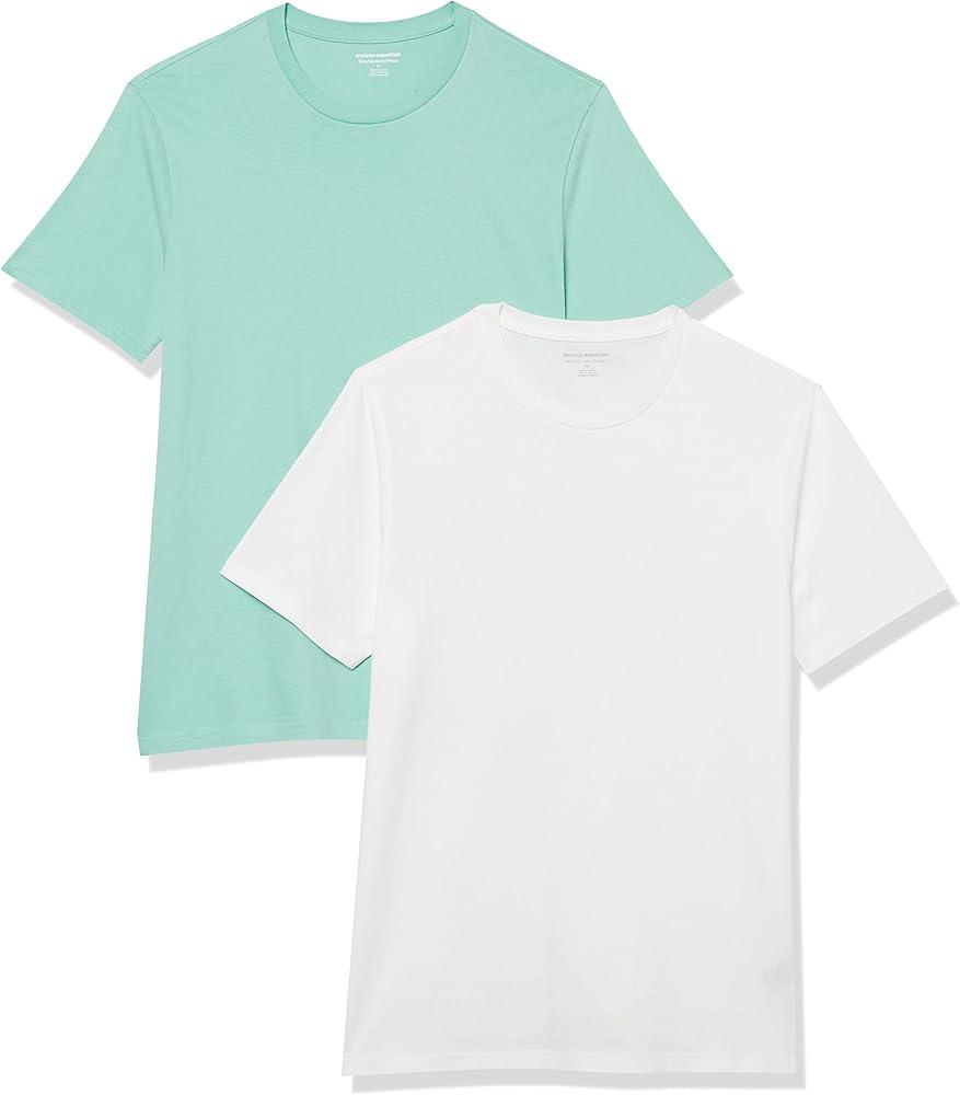 Amazon Essentials Men's Short Sleeve T-Shirts, Slim-Fit, Crewneck, Pack of 2