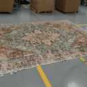 Area Rug 10x14 Washable Taupe Vintage Traditional Mat Distressed Indoor Foldable Thin Rug Retro Accent Floral Non Slip Carpet for Living Room Dining Room Office (Tan and Gray)
