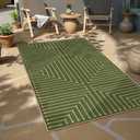 Lahome Neutral Geometric Green Easy Jute Rug, 3x5 Washable Entryway Front Porch Rug, Farmhouse Rhombus Non Slip Non Shedding Indoor Outdoor Carpet for Kitchen Balcony Laundry