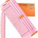 WORKLION Straight Paper Cutter For crafting  Pink 12 Inch Paper Trimmer With Security Safeguard and Side Ruler, Perfect for Cardstock, Coupon,Photos and Crafting Paper.