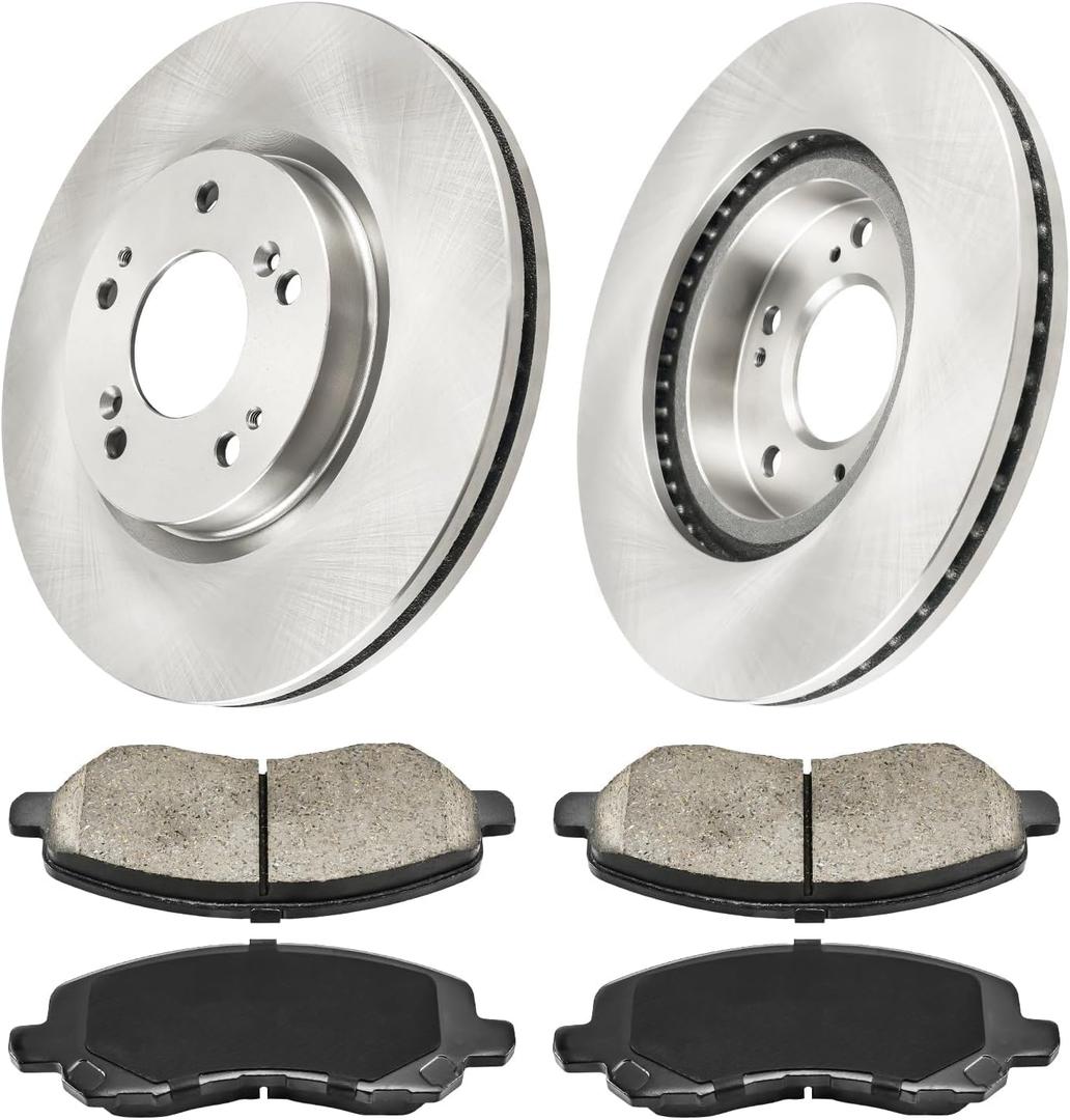 KAC Front Brake Kit, Brake Rotors and Ceramic Brake Pads Replacement for Malibu 2009-2012 G6 2006-2010 A-ur-a 2007-2009, Hardware Brake Kit OEM 55093 D1160 Disc Brake Kit