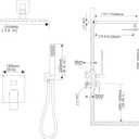 Matte Black Shower System 10 Inch Bathroom Luxury Rain Mixer Shower Combo Set Wall Mounted Rainfall Shower Head and Handheld System Shower Faucet Rough-in Valve Body and Trim Kit