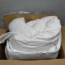 Beautyrest Luxury White Goose Feather Down Fiber Comforter Full/Queen Size Machine Washbale,Hotel Collection 100% Cotton Duvet Insert Light Warmth Down Comforter,White/Queen/90 x90