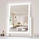 Lighted Makeup Mirror, Hollywood Vanity Mirror with Lights, Three Color Lighting Modes, and 5X Magnification Mirror, Smart Touch Control, 360Rotation