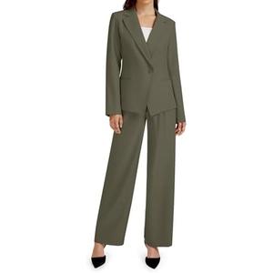 Casly Lamiit 2 Piece Outfits for Women Business Casual Single Button Blazer Jacket and Wide Leg Pants Matching Suit Sets, M