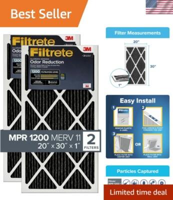 20x30x1 Air Filters - MPR 1200 MERV 11 with Odor Reduction, 2 Filters