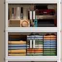 BTGGG COLLAPSIBLE 4 Pack 29 Gal Storage Cabinet - Plastic Shelves Organizer, Stackable Storage Bins with Lids, Collapsible Containers