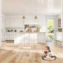 190" Extra Wide Baby Gate Playpen, Adjustable Baby Fence Play Yard