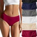 Cotton Hipster Panties for Women: Mid Rise Underwear Breathable Cheeky Full Coverage Ladies Briefs 6-Pack (Medium)