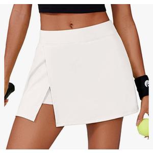 Fashion Womens Tennis Skirt High Waisted Mini Skirts with 2 Pockets Side Slit Athletic Golf Skorts for Workout Pickleball, Large
