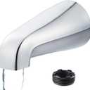 Dreyoo Universal Bath Tub Spout with Adapter, 5" Bathroom Bathtub Faucet Spout Without Diverter, Fits for 1/2'', 3/4'' IPS Inside Thread Connection and Tub/Shower Faucet Brands(Chrome)