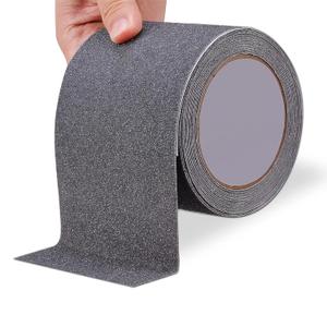 Qingluan Grip Tape, Heavy Duty Anti Slip Tape for Stairs Outdoor/Indoor Waterproof 4" x 33 ft, Safety Non-Slip Roll for Stair Step Traction Treads Stair Non Slip Strips Grey