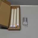 yunsheng 6Pcs Christmas Tree Candles with Remote Timer, Green Real Wax Flameless Taper Candles Flickering, 5 Inches Battery Operated LED Window Candle for Home Holiday Decor