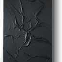 GeekMacro Hand-painted Black Textured Wall Art Minimalist Abstract Oil Painting 30x45 inch Large Artwork for Living Room Vertical Wall Decor