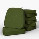Iristykilin17'' x 16'' x 2.5"Thick Chair Cushions for Dining Chairs, 8 Pack WaterProof Easy Clean Kitchen Chair Pads with Ties and Non-Slip Backing - 30D High Elastic Foam Soft Kitchen Chair Cushions, Green