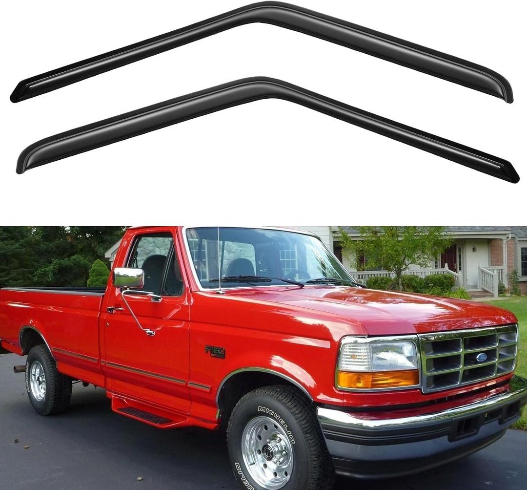 Window Visors Rain Guards for 1980-1996 Ford F150 F250 F350 Regular Cab