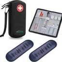 Hard Shell Insulin Cooler Travel Case with 2 Ice Pack, Shock Absorption Insulated Diabetic Medication Organizer Carrying Bag with Extra Pouch for Insulin Pen and Other Diabetic Supplies, Black