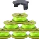 A ANLEOLIFE .080 in Twisted Line Spool #AC80RL3 for RYOBI Cordless Auto-Feed String Trimmers 18v 24v and 40v, Replacement Model,11ft-Long (6 Spools & 1 Cap)