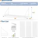 Harwaya White Floating Book Shelves for Wall 36 Inches Long Set of 3, Decorative Wall Bookshelf for Bedroom Living Room Home Office, Large Wall Storage Shelving for Kitchen Laundry Room Closet (White)