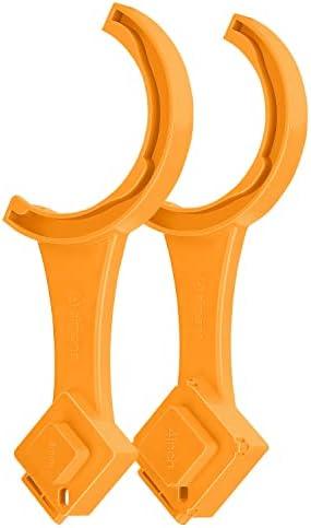 ACIMONE RV Sewer Hose Fitting Wrench, Multi-Purpose RV Sewer Hose Wrench, RV Sewer Cleanout Cap Wrench Fit Most 3-Inch and 4-Inch Male/Female Camper Sewer Caps for Black Water Tank, Orange
