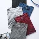 5 Pack Men’s Active Quick Dry Crew Neck T Shirts | Athletic Running Gym Workout Short Sleeve Tee Tops Bulk (Set 3, Large)