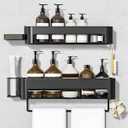 Large Shower Caddy, 4 Pack Adhesive Shower Organizer, 15.15in Large Capacity Bathroom Shelves, No Drilling for Bathroom Organizers and Storage & Home Decor & Kitchen (black)