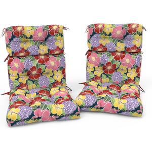 Outdoor High Back Patio Chair Cushions, Fade Resistant & Waterproof Tufted Seat and Back Cushions for Patio Furniture, Patio Chair Cushions 44x22 Inch, Set of 2, Flower Bloom, 44"x22"x4"