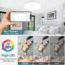 Led Ceiling Light Fixtures Dimmable with Remote Control, 15.4 Inch Ultra Thin Modern Flush Mount, 36 W, 4500 LM, with Night Light, for Bedroom, Kitchen, Dining Room, Living Room