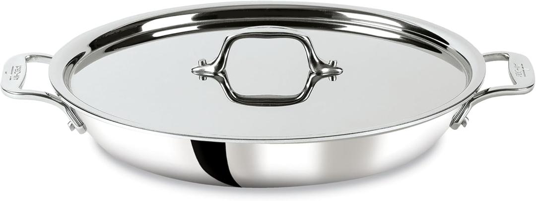 All-Clad D3® Stainless Steel Non Stick 3 Quart Braiser Pan- Made in the USA- The Original Bonded Professional Cookware- Oven Safe & Induction Compatible