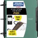 Five Star Flex Refillable Notebook + Study App, College Ruled Paper and 1-1/2 Inch TechLock Ring Binder with Pockets, Tabs and Dividers, 300 Sheet Capacity, Seaglass Green (29324AQ8)