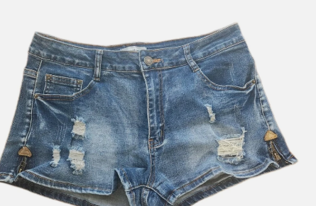Fensajomon Denim Short Shorts Distressed Small