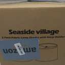 Lampshades Set of 2, Drum Lampshades 11.6" Top x 12.6" Bottom x 9.8" High, Seaside village Medium Lampshades (Spider Fitter), Beige Lampshades Natural Linen Hand Crafted, Easy Assembly Required