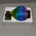 Hot Air Balloon Hanging Solar Lantern Outdoor Waterproof with Flickering Flame Gifts for Women Grandma Mom Glass Hanging Solar Lights Decorative for Outside Wall Front Porch Yard Garden Fence (Pink & Blue)