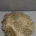 Snowkingdom Set of 12 Gold Metallic Placemats Laminated Vinyl Round Leaf Dinning Table Place Mats Bulk Decorative Halloween Thanksgiving Christmas Party Wedding Holiday Festival