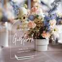 2pcs Clear Acrylic Wedding Signs - 5x7 Inch Modern Ceremony & Reception Signage with Holder