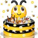 Bencailor Bee Party Decorations Summer Honey Bee Birthday Inflatable Drink Cooler Animal Party Blow up Drink Holder Ice Tray Food Containers for Indoor Outdoor Birthday Supplies (Yellow Black)