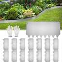 2025 New 21ft. Galvanized Steel Landscape Edging Border 15 Pack - 16.5"x8" Heavy Duty Metal Garden Edging with Rolled Top & Curved Serrations - Flexible Bendable Rustproof Edge for Lawn Yard Flower